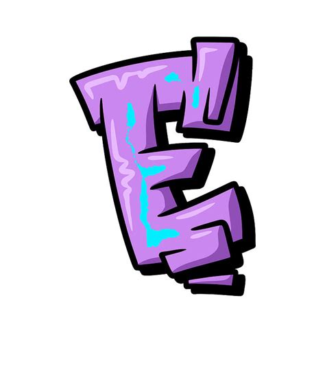 Letter E Graffiti Alphabet E Typography Purple Letter E Streetart