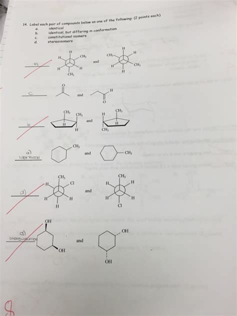 Solved Label Each Pair Of Compounds Below As One Of The