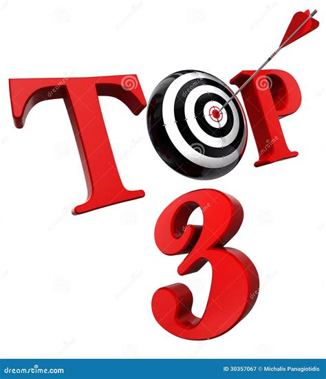 Top 3 Red Word With Target Stock Illustration Illustration Of Success