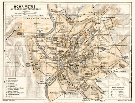 Antiguo Mapa De Roma Mapa De La Antigua Roma Lazio Italia