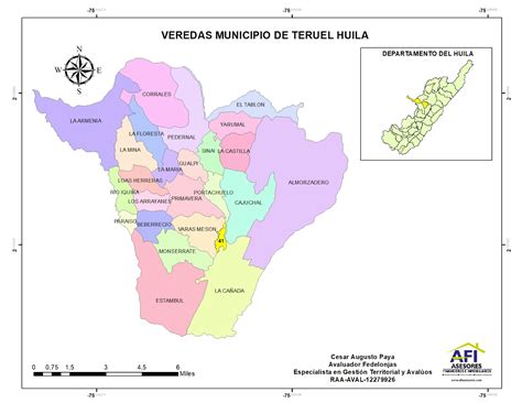 Mapa Veredas Municipio De Teruel Huila Huila Sig