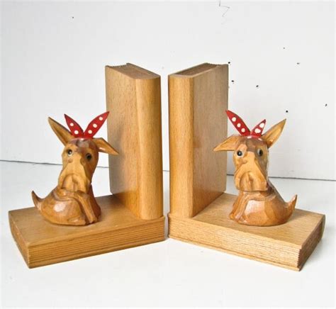 Scotty Dog Bookends Carved Scottie Dogs From Ddr By Beejaykay