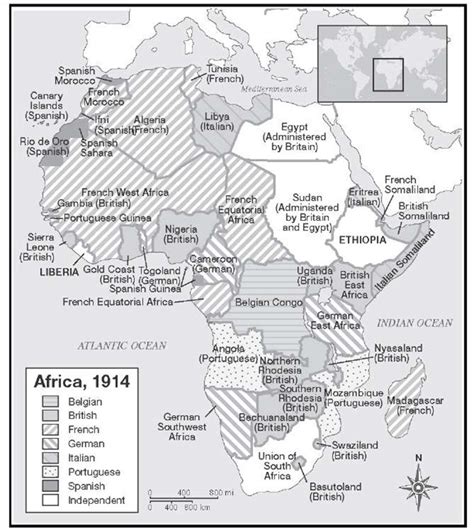 Map Of Colonial Africa 1914 Boundaries In Africa Amongst The Big