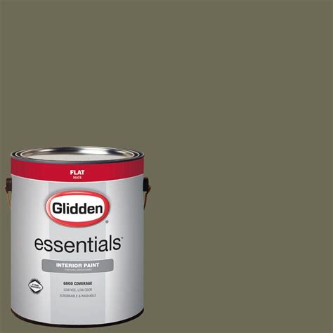 Glidden Essentials 1 Gal Hdgg26 Olive Green Flat Interior Paint