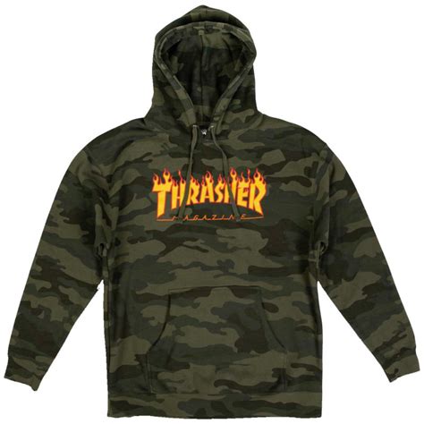 Thrasher Flame Hoodie At Europes Sickest Skateboard Store Color Forest