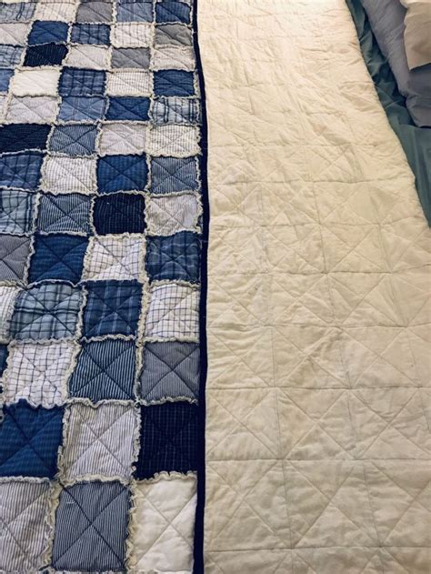 Queen Size Rag Quilt Ready To Ship Beautiful Blues And Etsy Rag