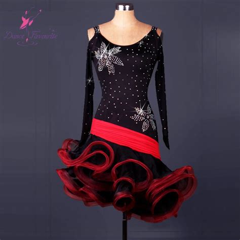 Top Quality Adult Long Sleeve Latin Dance Dress For Performance Stage