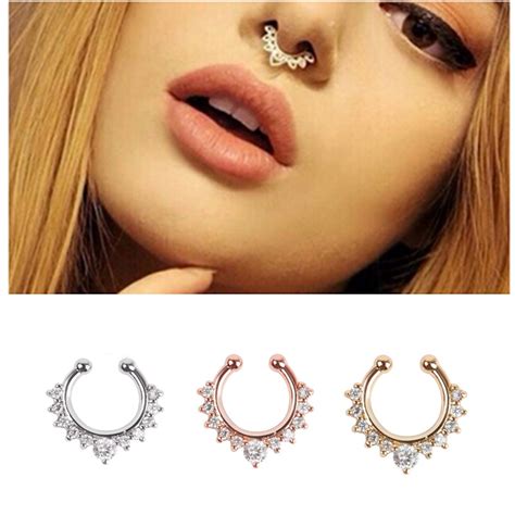 buy new arrival alloy nose hoop nose rings body piercing jewelry fake septum