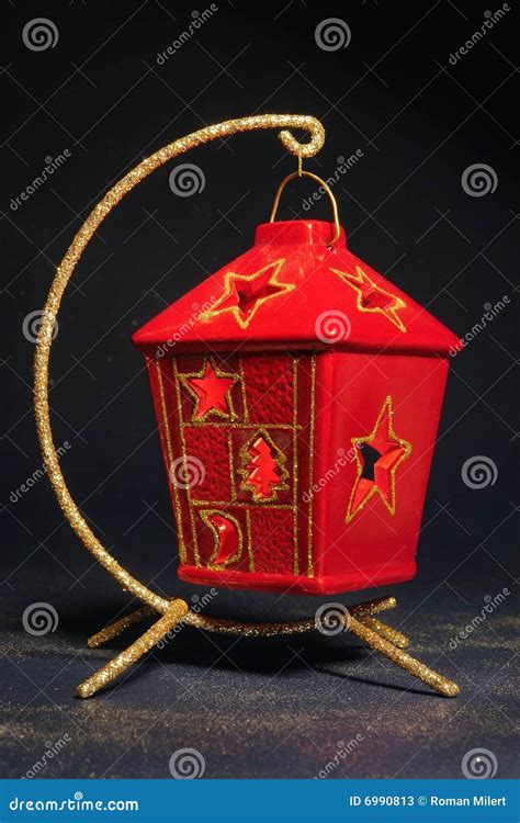 Red Christmas Lantern Stock Image Image Of Ornaments 6990813