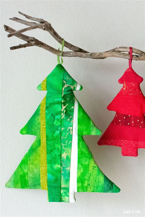 DIY Christmas Ornaments: Fabric Christmas Trees Sewing Pattern