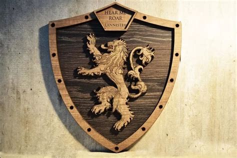 Game Of Thrones Shields House Stark Wooden Coat Of Arms Etsy