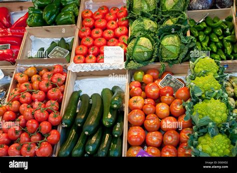 Vegetables San Miguel Market Madrid Spain Stock Photo Alamy
