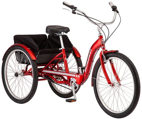 buy schwinn meridian deluxe adult tricycle bike three wheel cruiser 26 inch wheels low step