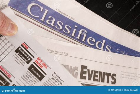 classified help wanted job offered ads in traditional print news royalty free stock images