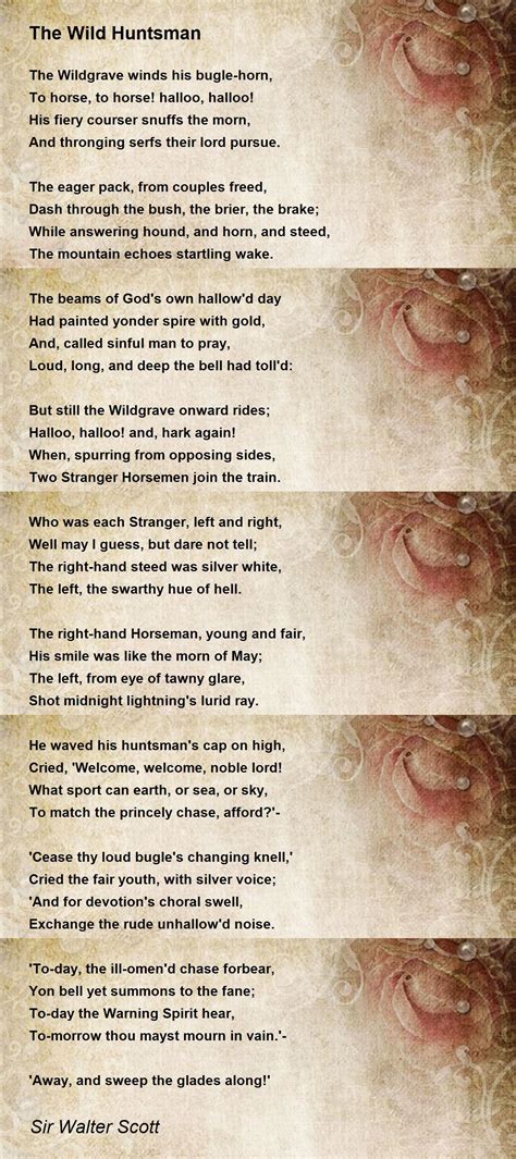 Hunting Song Poem Sir Walter Scott