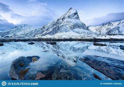 Mountains Ridge And Reflection On The Water Surface Natural Landscape