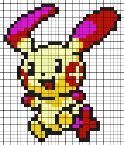 Plusle Perler Bead Pattern Bead Sprite Pixel Art Pokemon Pokemon