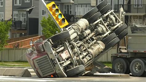 Calgary Dump Truck Tips Over CTV News