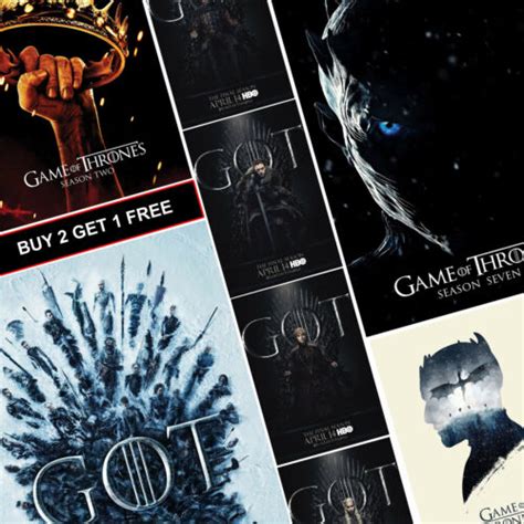 Game Of Thrones Posters Tv A4 A3 Prints Art All Seasons Westeros Got