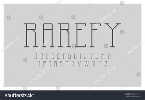 Condensed Alphabet Letters Font Number Timeless Stock Vector Royalty