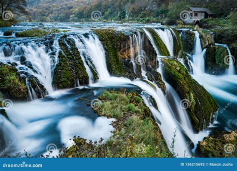 Strbacki Buk Waterfall On River Una In Bosnia And Herzegovina Stock