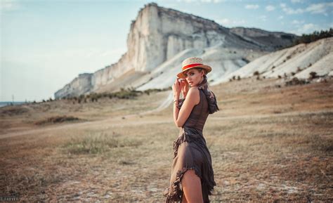 Wallpaper Evgeny Freyer Women Outdoors Dress Blonde Depth Of Field See Through Clothing