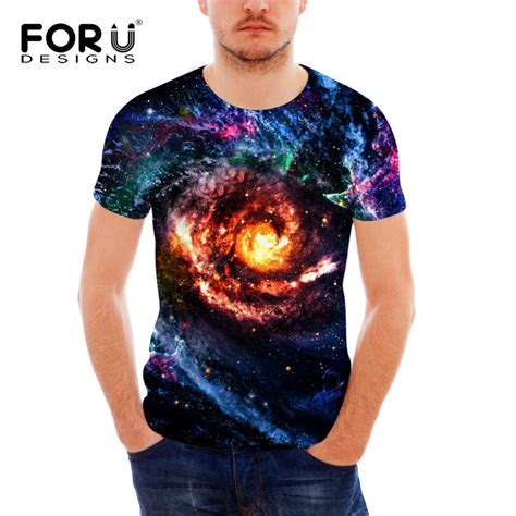 forudesigns 3d galaxy star universe space print mens short sleeve t shirt soft spandex teen hip