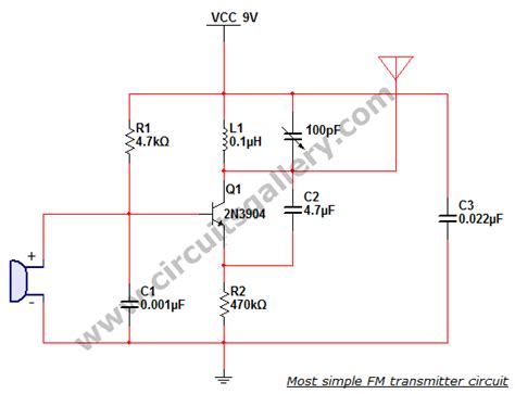 Most Simple Fm Transmitter Circuit Diagram Circuits