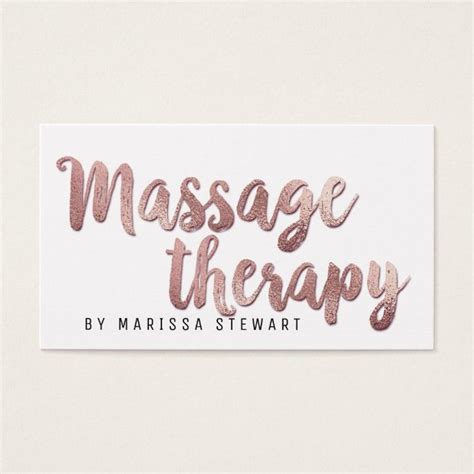 Chic Modern Rose Gold Simple Massage Therapist Business Card Zazzle