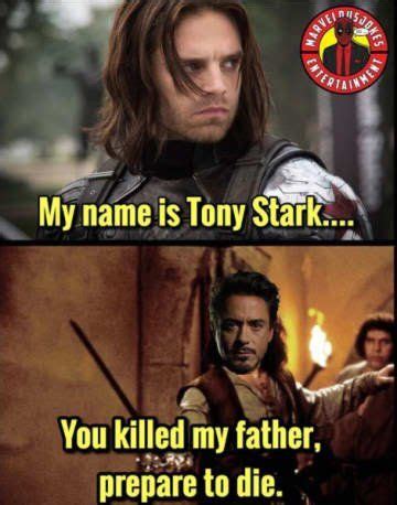 He was a great swordmaker, my father. Tony:You killed my father Bucky:No! I AM YOUR FATHER Tony:NOOOOOO : marvelmemes