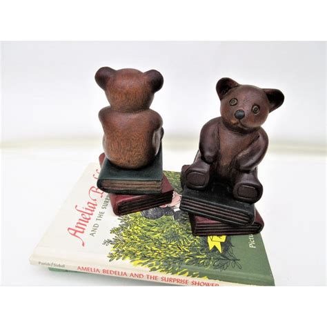 Wooden Teddy Bear Bookends A Pair Chairish