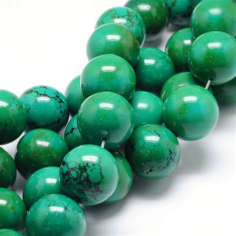 Green Turquoise Beads Round Natural Gemstone Loose Beads Sold By 15