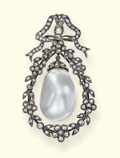 An Antique Pearl And Diamond Brooch Christies
