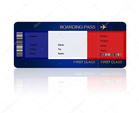 Air Ticket With France Flag Isolated Over White Stock Photo By ©ayo888
