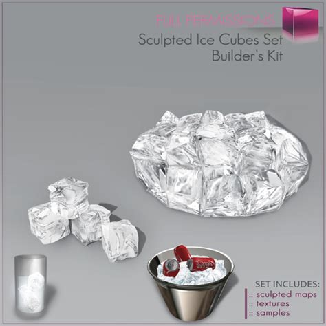 Second Life Marketplace Full Perm Ice Cube Sculpt Pack Ice Cubes