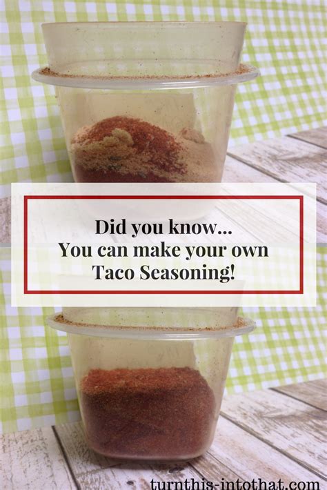 Compiling your own homemade taco seasoning recipe is an easy way to save money and it's a much healthier option when compared tracy september 11, 2019 at 9:11 am mst. See how I saved $16.22 by making my own taco seasoning. Recipe and instructions. Easy DIY | Taco ...