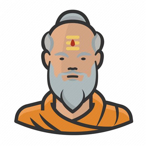 Asian Beard Buddhist Monk Icon Download On Iconfinder
