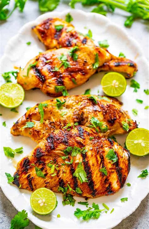 This cilantro lime chicken can be grilled, baked or fried so you can enjoy it year round. Grilled Lime Cilantro Chicken (+ Easy Marinade!) - Averie ...