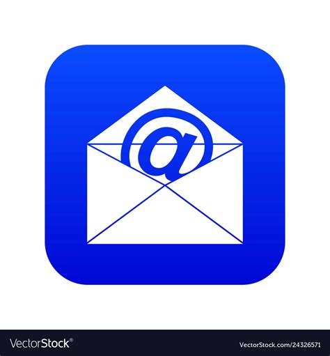 Envelope With Email Sign Icon Digital Blue Vector Image