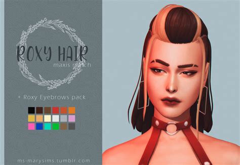 Roxy Hair Eyebrows Ms Mary Sims On Patreon Sims Mm Cc Sims
