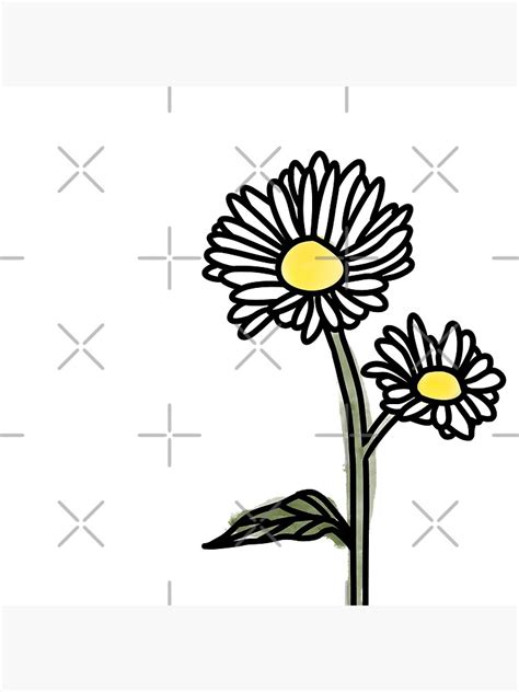 Watercolor Aesthetic Daisy On White Poster For Sale By Rocket To