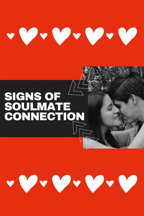 A Couple Kissing In Front Of Hearts On A Red Background With The Words Signs Of Soulmate Connection
