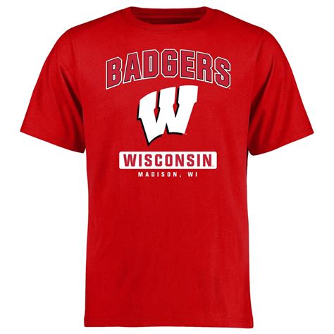 wisconsin badgers red campus icon t shirt