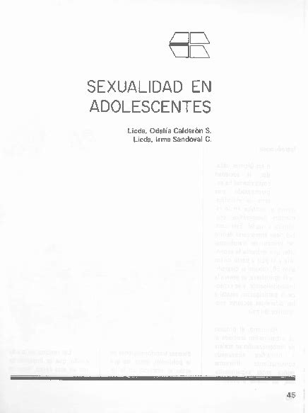 Pdf Sexualidad En Adolescentes Revista Abra