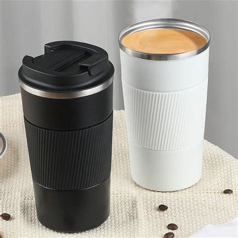 380ml 500ml portable stainless steel 304 coffee mug with non slip case travel thermal flask