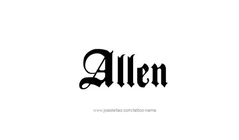 Allen Name Tattoo Designs