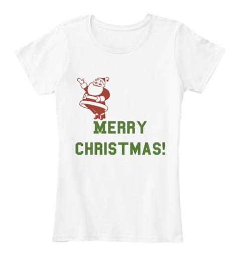 Merry Christmas White Womens T Shirt Front Merry Christmas T