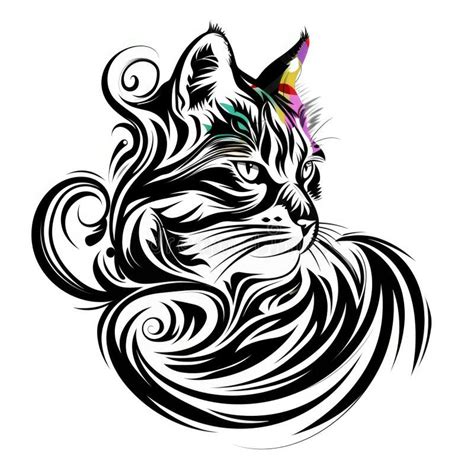 Desenho Preto E Branco De Um Gato Ilustração Stock Ilustração De Felino Doméstico 309099163