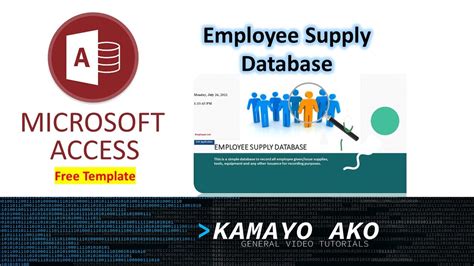 Microsoft Access Employee Supply Database Free Template Download Link