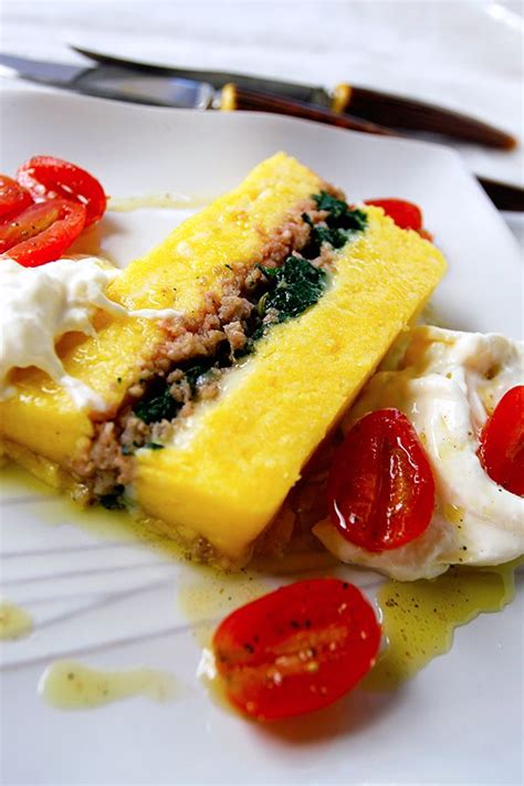 I am proud of myself for going through with it. Layered Polenta Loaf with Italian Sausage & Cheese | Vegeterian recipes, Sweet italian sausage ...